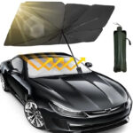 Foldable Car Windshield Sun Shade Umbrella – UV Heat Reflector, Dashboard Protector for All Vehicles