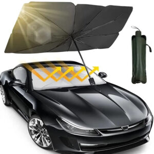 Foldable Car Windshield Sun Shade Umbrella – UV Heat Reflector, Dashboard Protector for All Vehicles